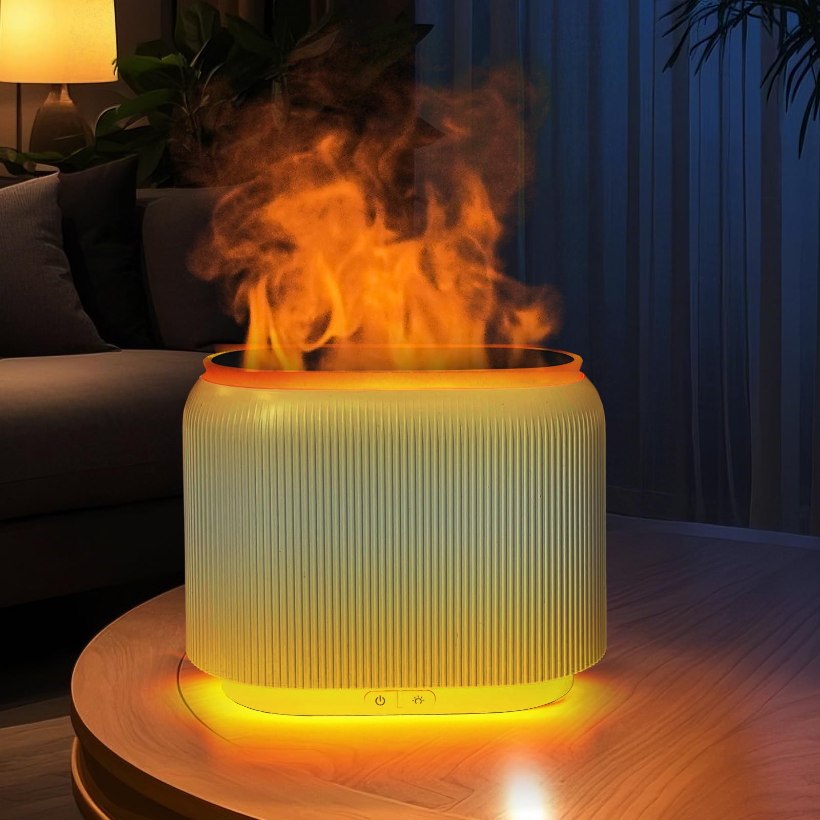 LIFFY essential oil diffuser with fireplace flame design