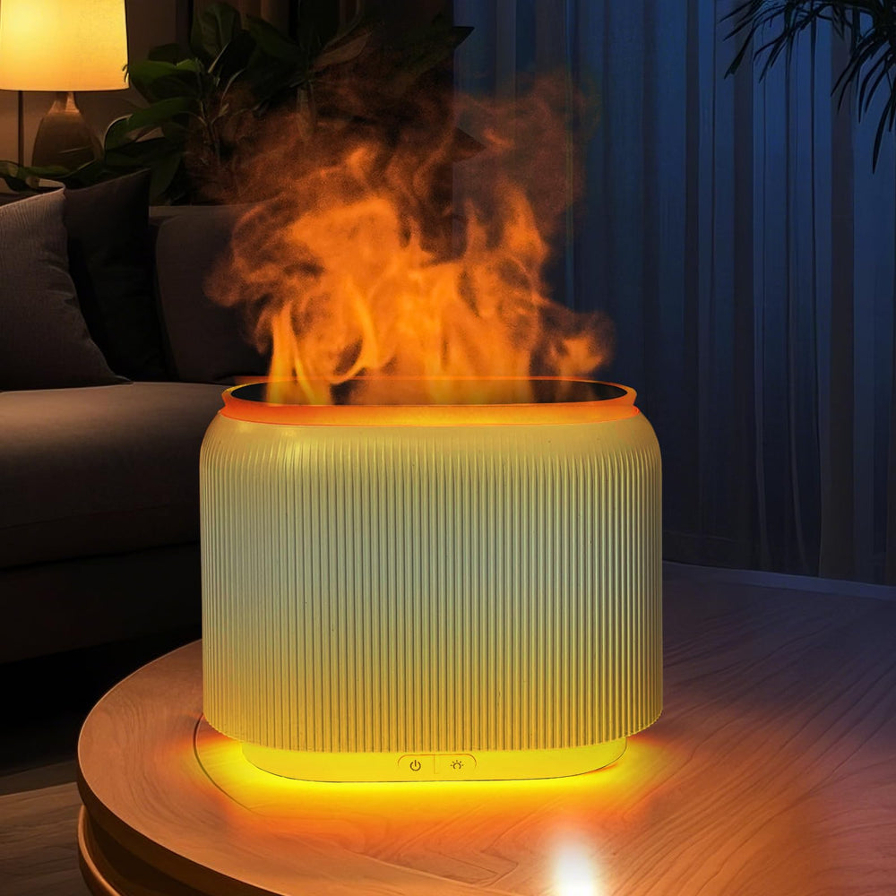 LIFFY essential oil diffuser with fireplace flame design