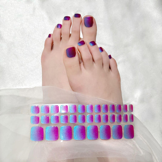 LIFOOST semi-cured gel nail strips pack for at-home pedicure with salon-style shine