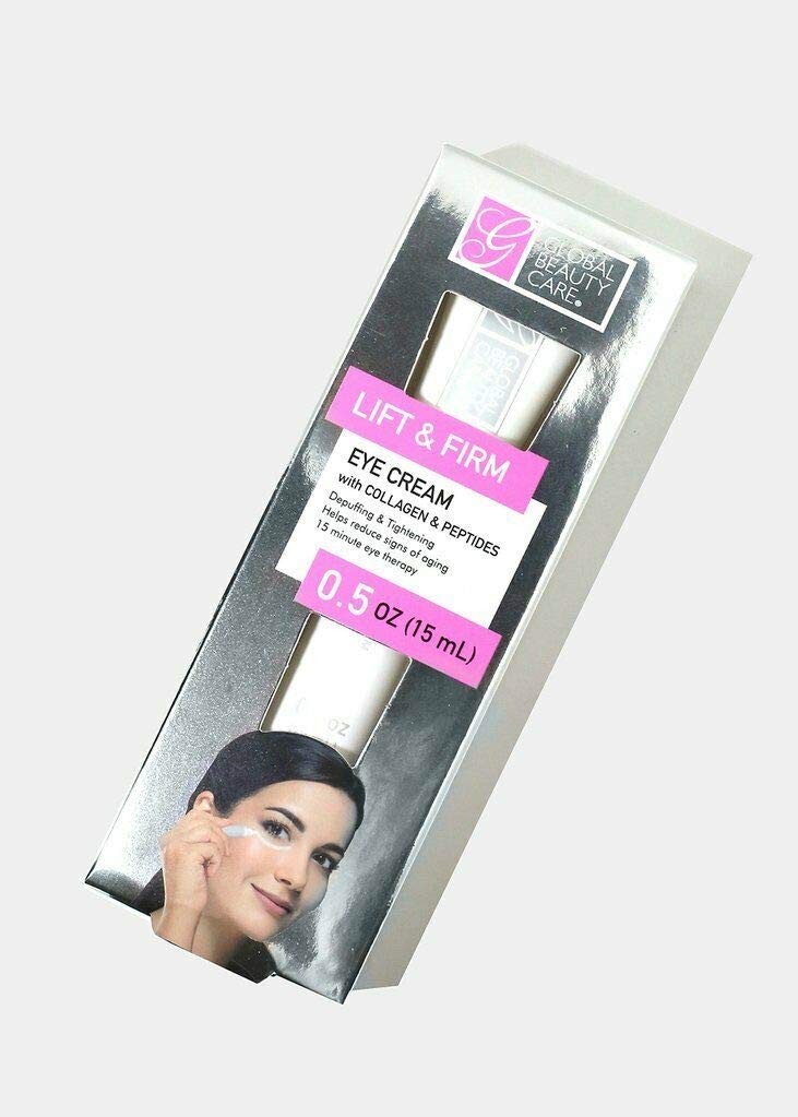 Product packaging and branding of Global Beauty Care Lift and Firm Eye Cream