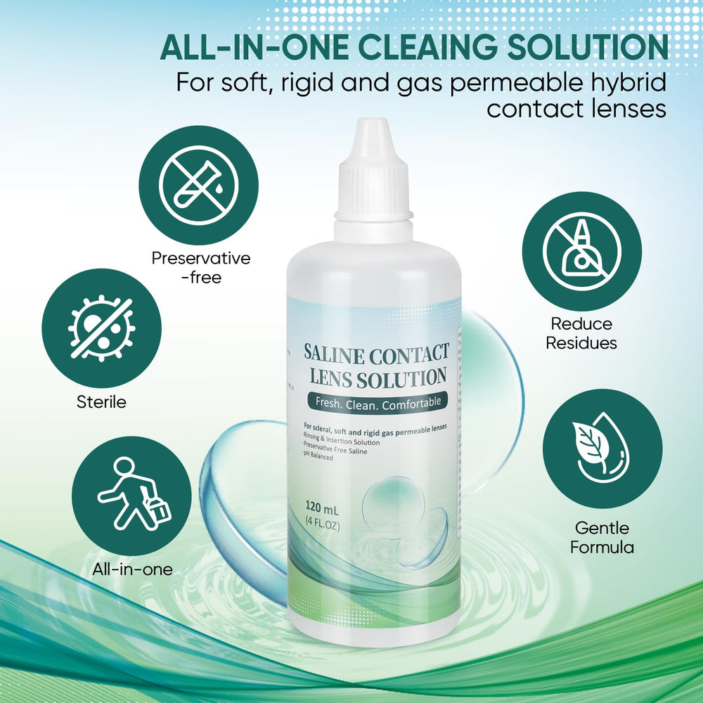 LIFVEAN saline contact lens solution bottle, 4 oz, sixteen-pack