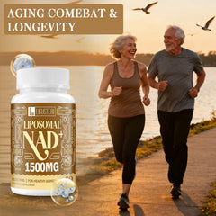 Packaging display highlights LIGUSTERI brand and NAD+ benefits.