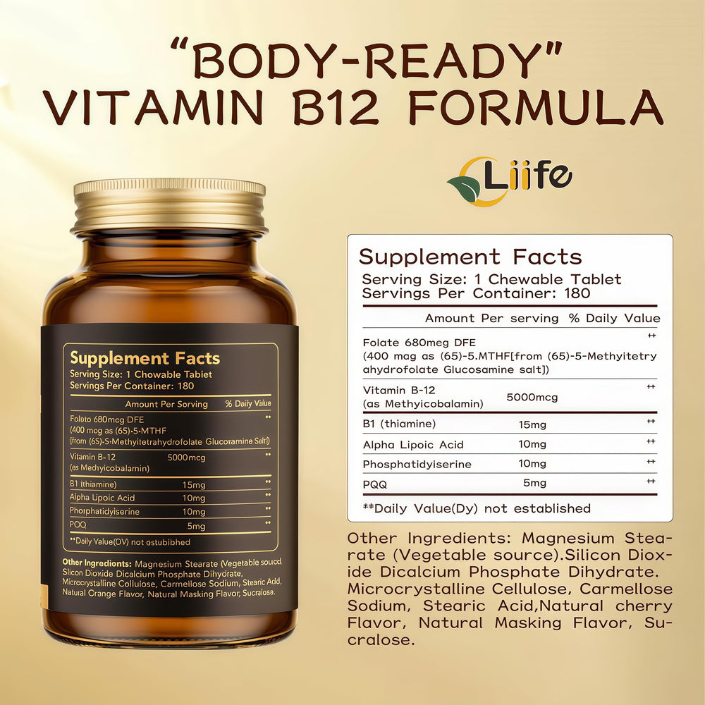Close-up of 6 in 1 formula for cognition and energy
