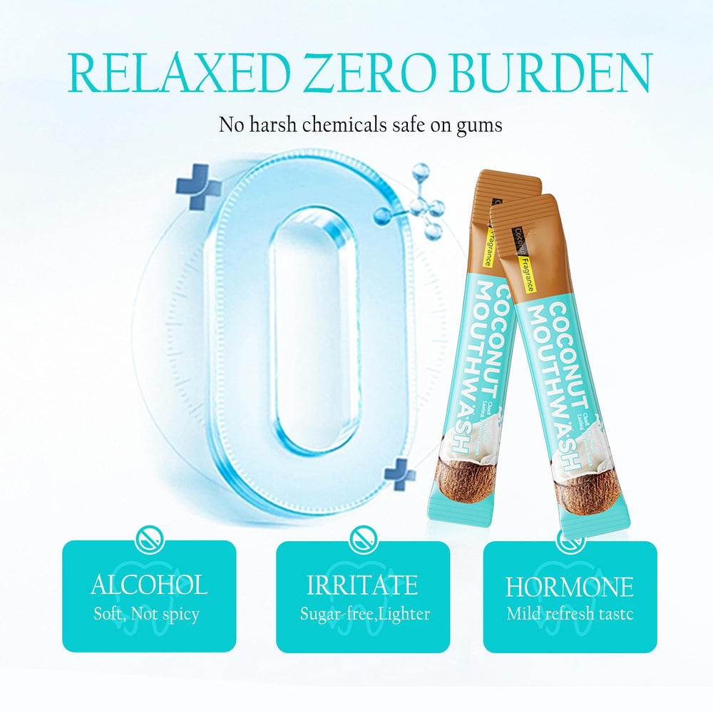 Alcohol-free coconut mouthwash sachet image
