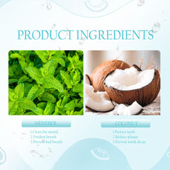 Single-use coconut mouthwash sachet for travel