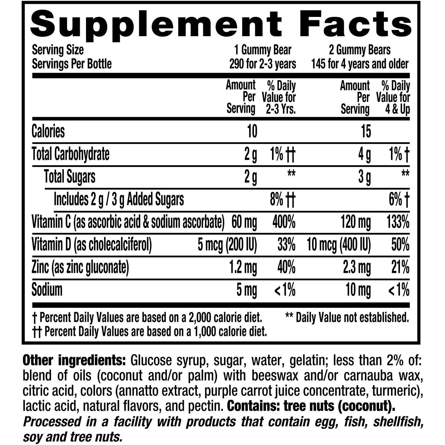 Close-up of bear-shaped gummies for L'il Critter Immune C Plus Zinc & Vitamin D