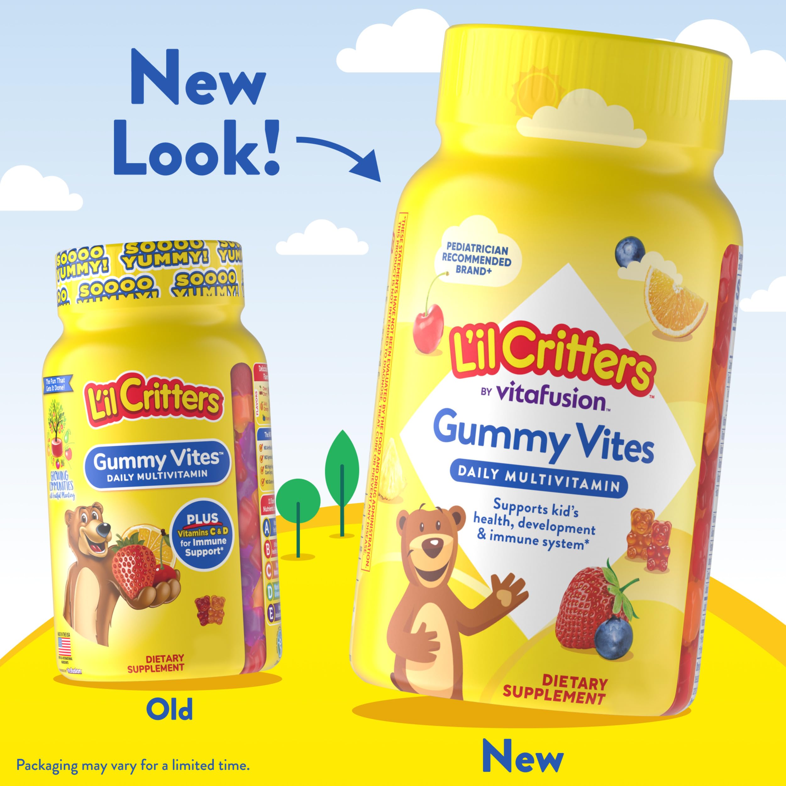 L'il Critters Gummy Vites bottle back with nutrition label