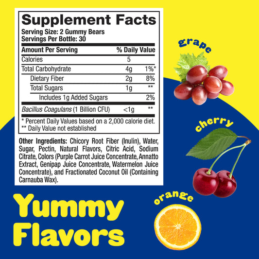 Grape flavored L’il Critters probiotic gummy
