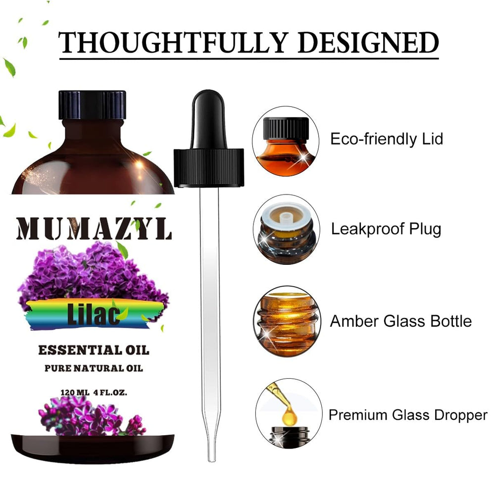 Amber Lilac essential oil bottle with dropper