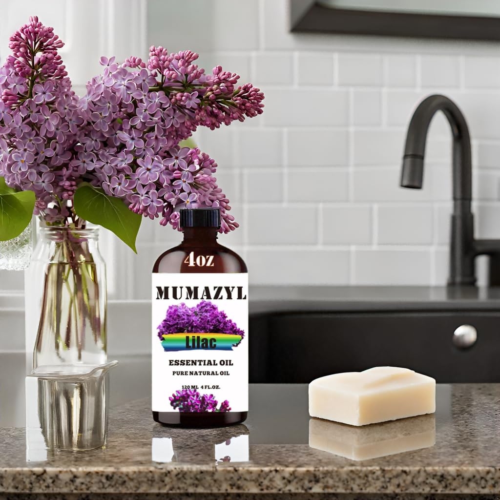 Lilac essential oil packaging and label