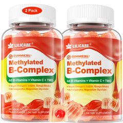 Front view of LILICARE Vitamin B Complex Gummies bottle (Pack of 2)