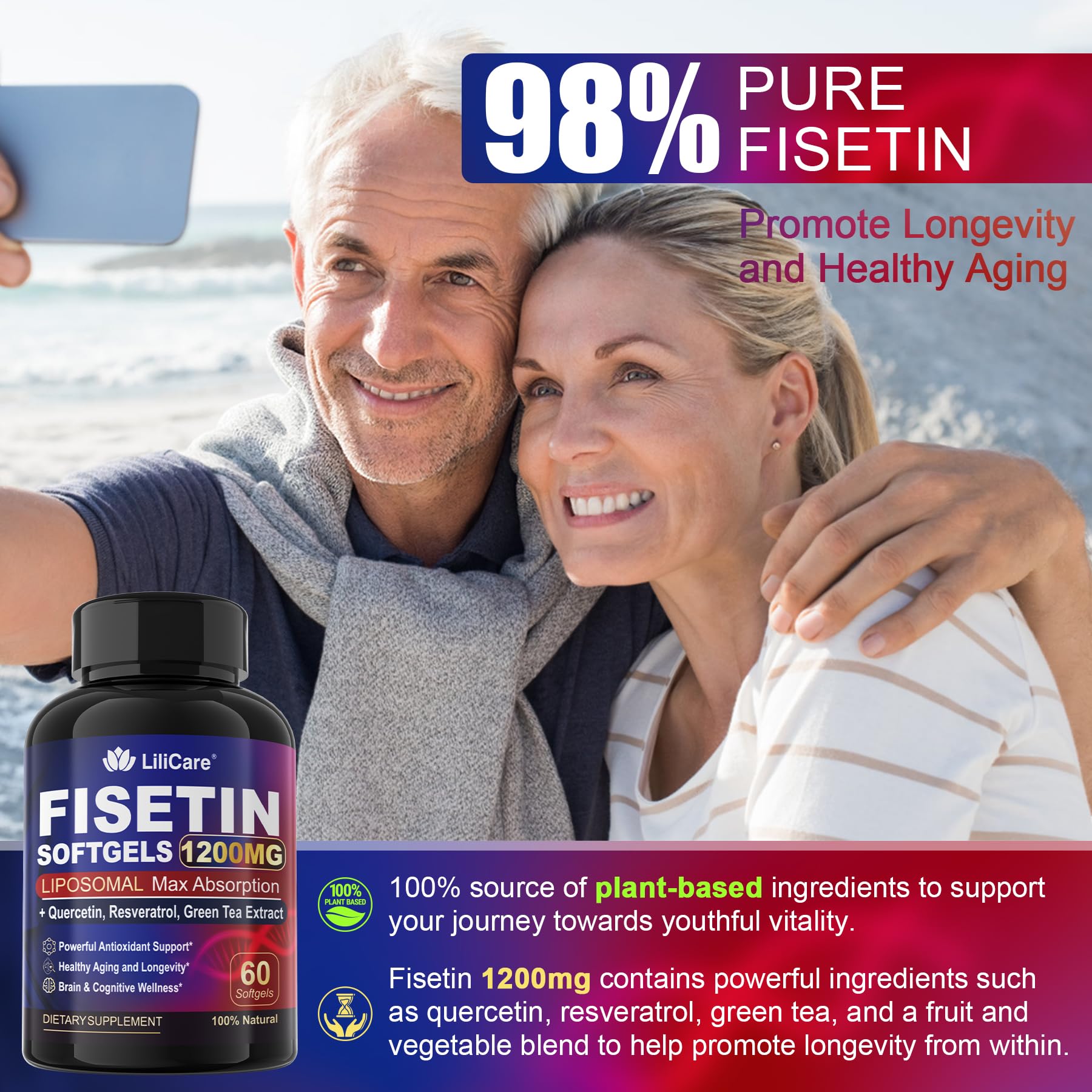 Antioxidant protection and aging longevity concept graphic