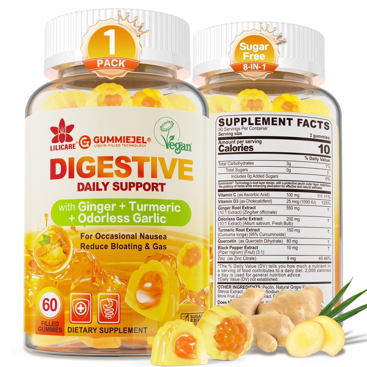 LILICARE Ginger Chews Gummies packaging front