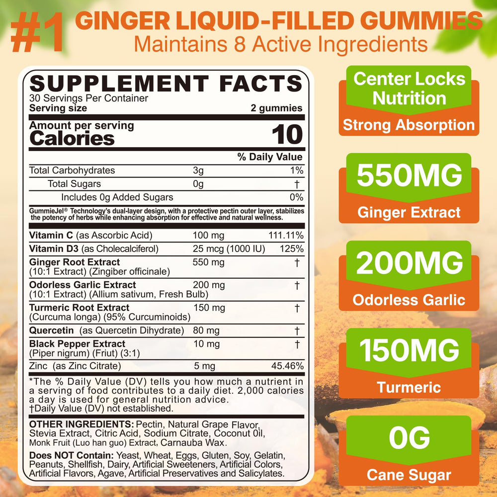 Ginger, turmeric and odorless garlic ingredients illustration