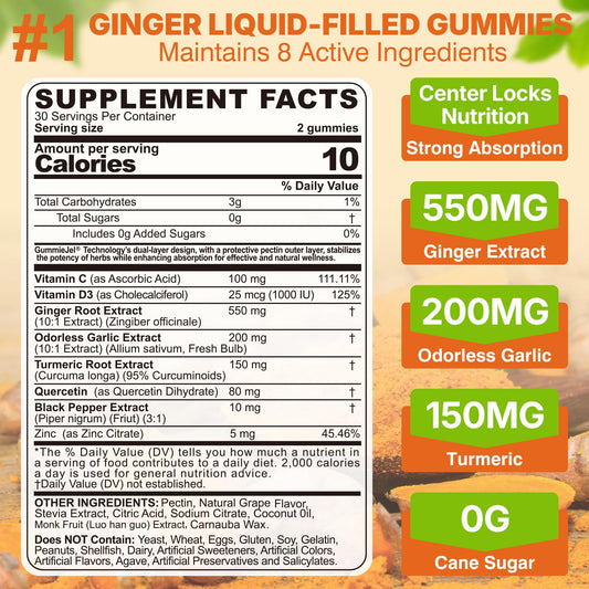 Ginger, turmeric and odorless garlic ingredients illustration