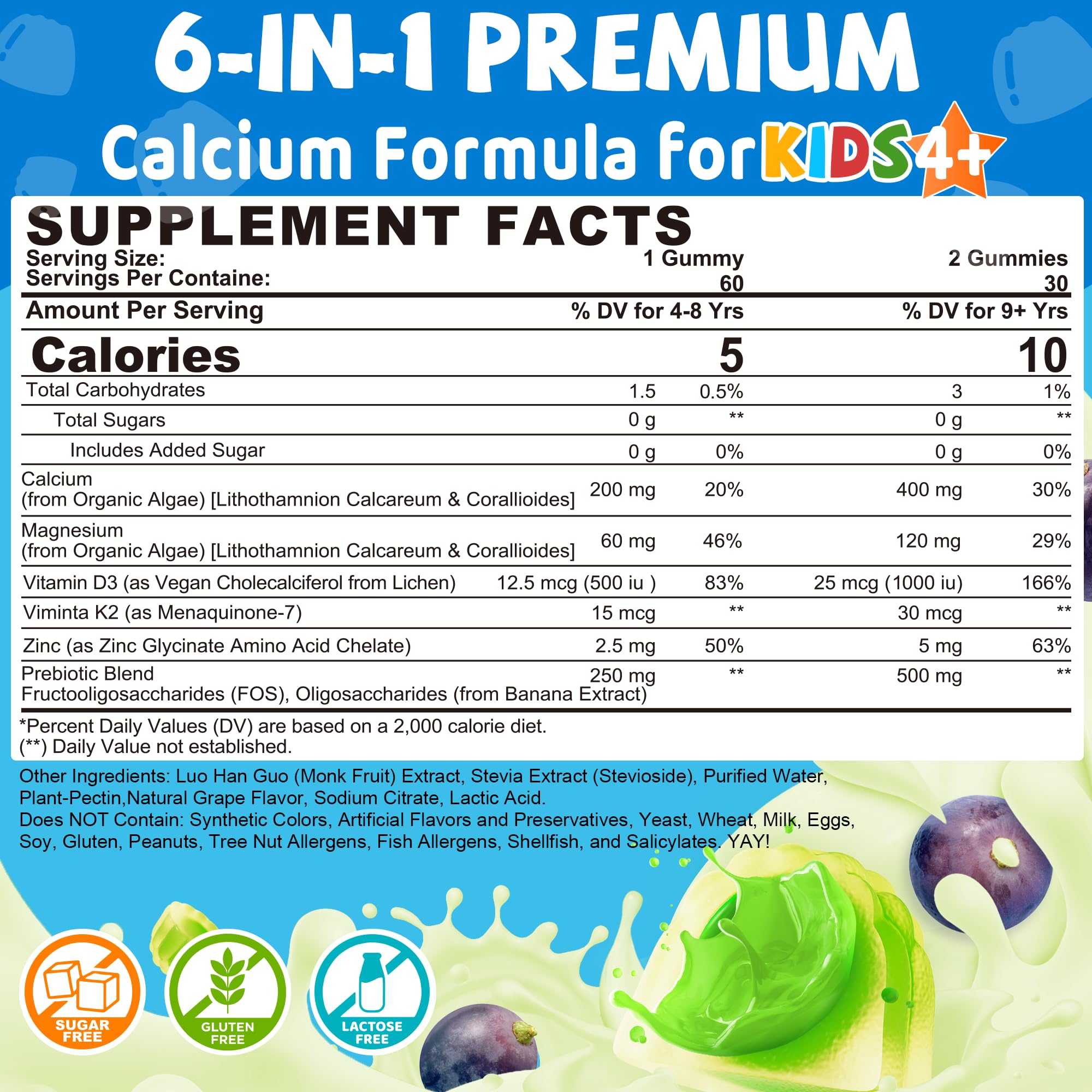 Close-up of grape-flavored sugar-free gummies