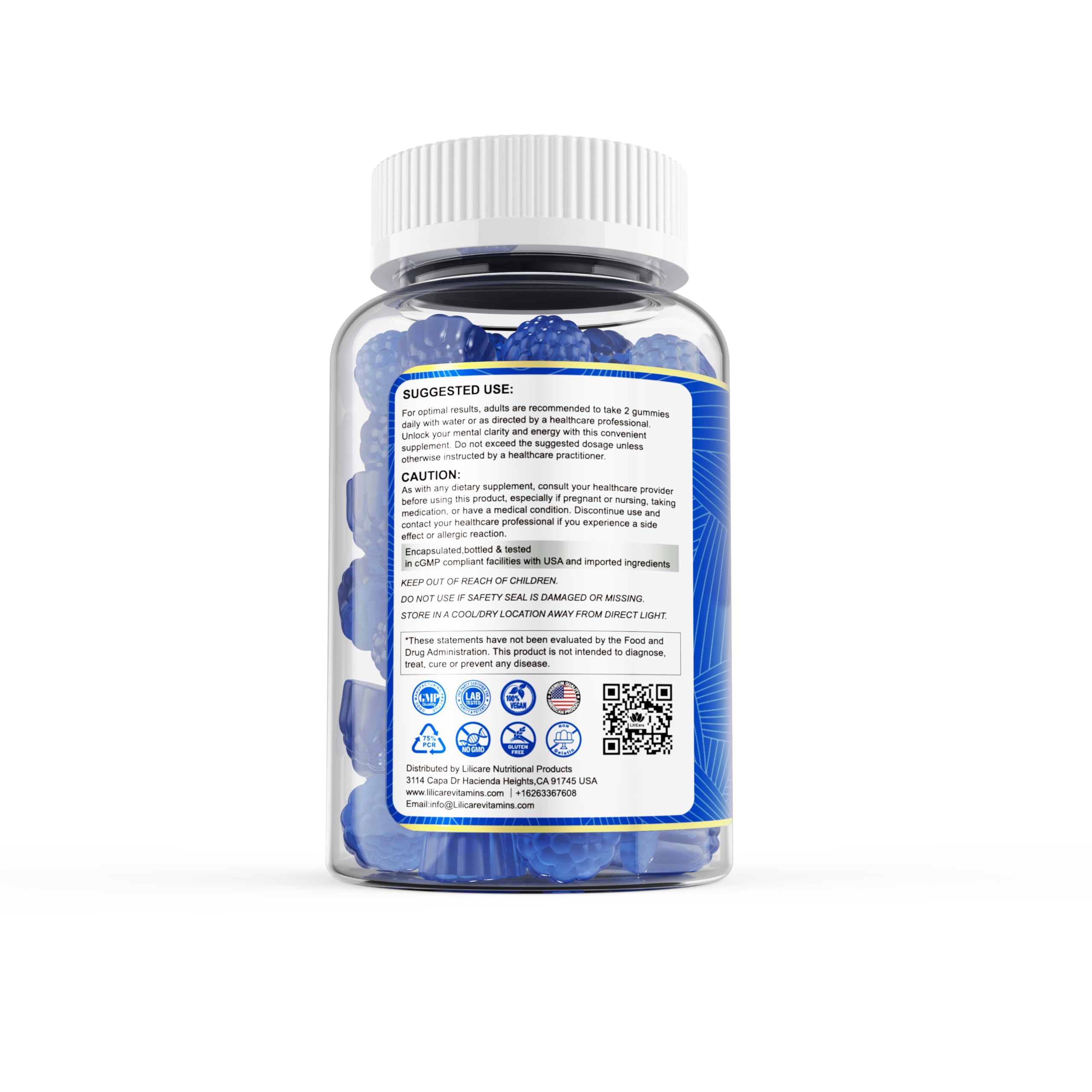 Packaging insert and bottle shown together