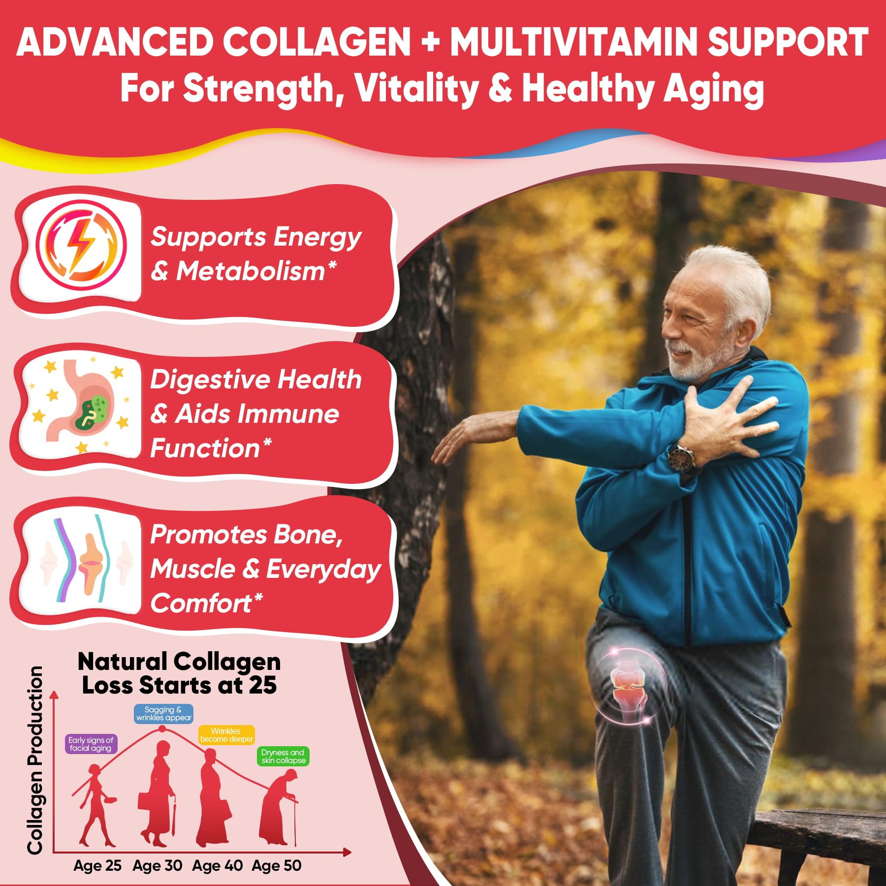LILICARE vitamins A, C, E, D3, B6, B12 support immune health and skin vitality