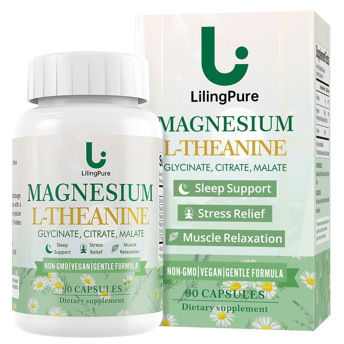 Bottle of LilingPure Triple Magnesium Complex with L-Theanine