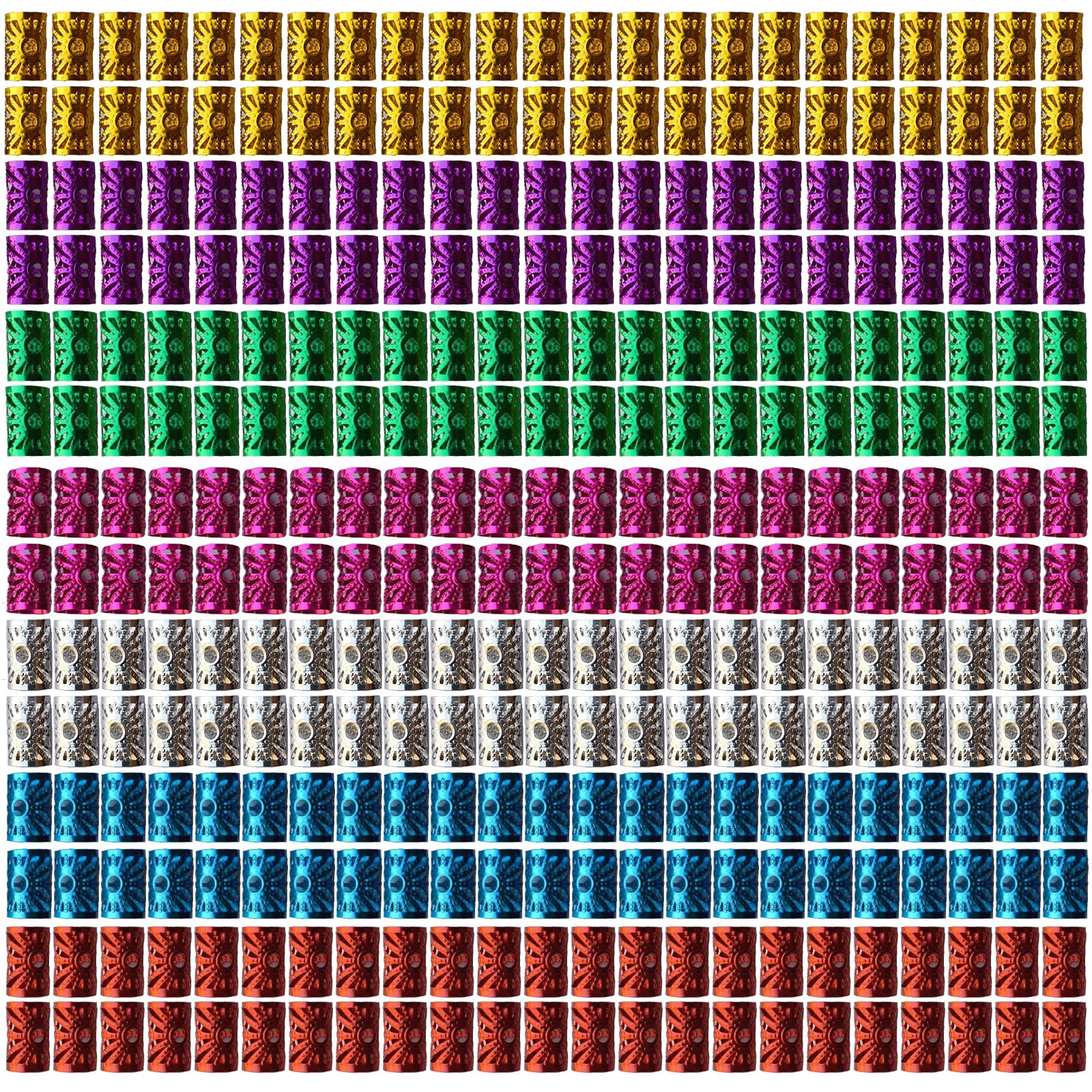 Liliyab hair jewelry 350pcs package with seven color options for braids.