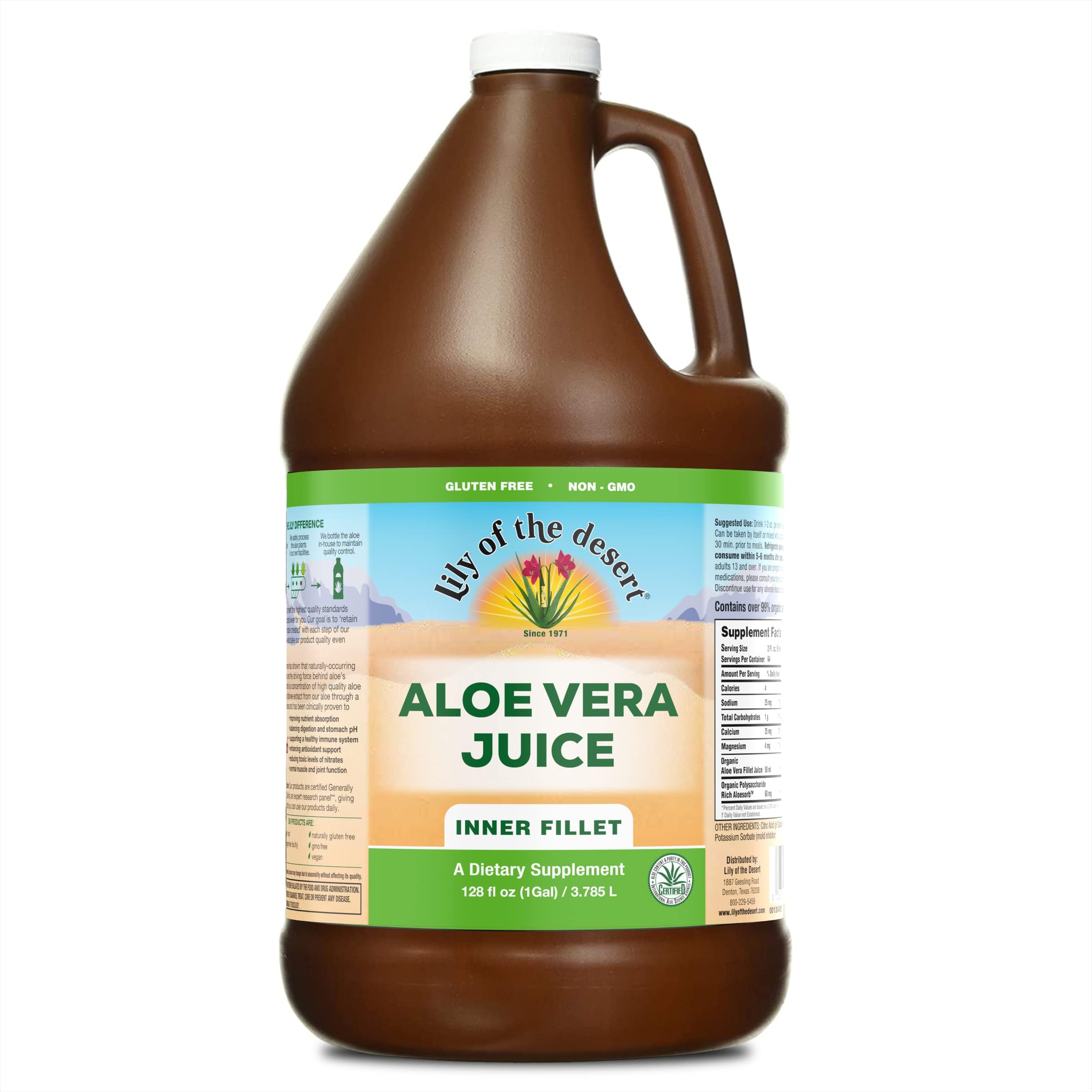 Bottle of Lily of the Desert Aloe Vera Juice Inner Fillet 128 Fl Oz