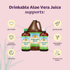 Pouring Lily of the Desert Aloe Vera Juice into a glass