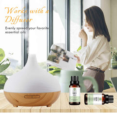 Lily essential oil bottle with skincare and spa setting