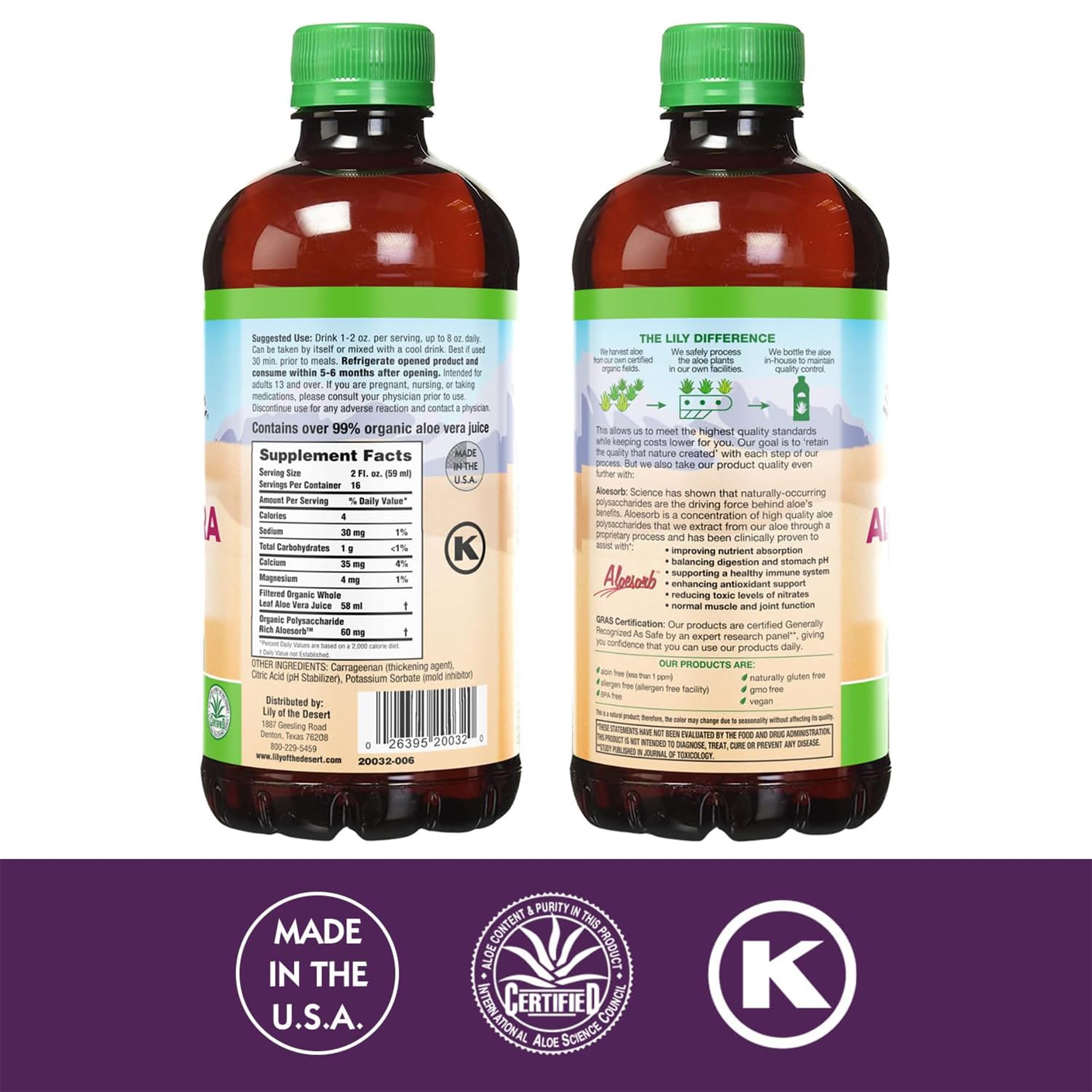 Aloesorb-enhanced whole leaf aloe vera juice graphic
