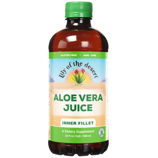 Bottle of Lily of the Desert Aloe Vera Juice Inner Fillet 32 oz