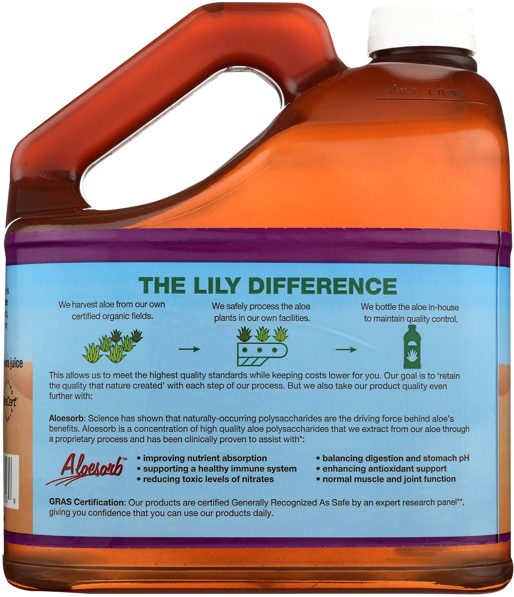 Pouring Lily of the Desert Aloe Vera Juice into a glass