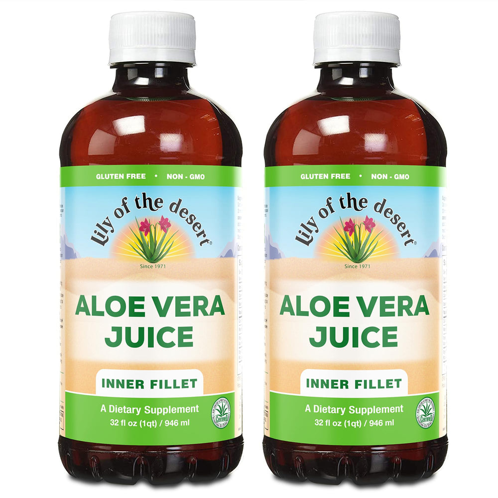 Front view of Lily Of The Desert Organic Aloe Vera Juice 2-Pack (32 oz each)