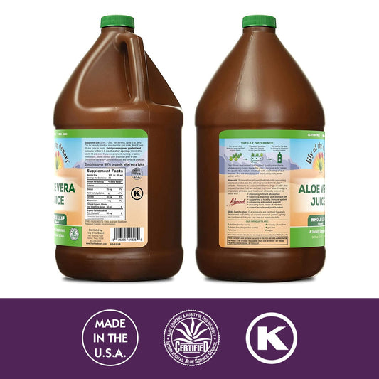 Front label of Lily Of The Desert Aloe Vera Juice bottle