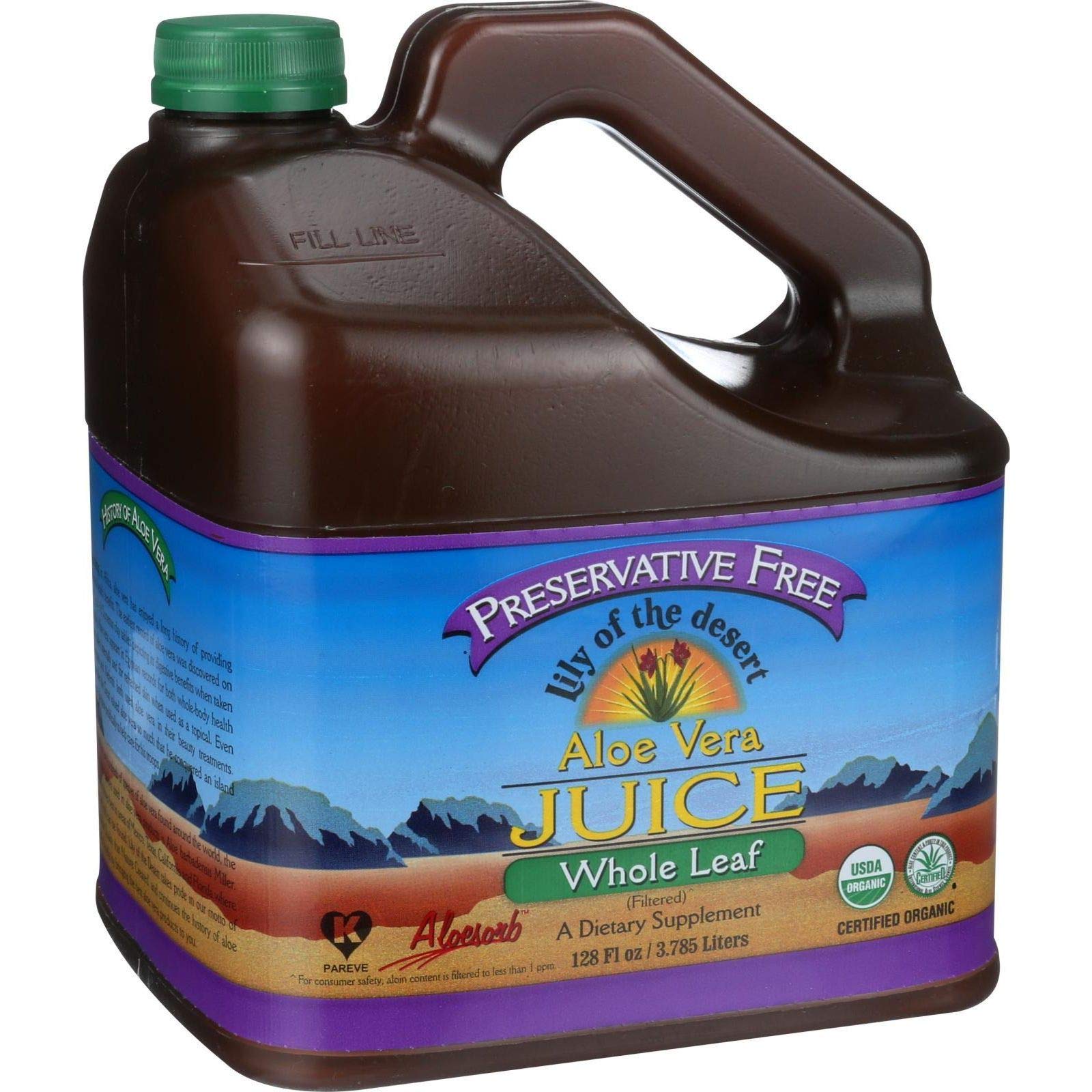 Front view of Lily of the Desert Aloe Vera Gel, Whole Leaf, Filtered, 1 Count bottle