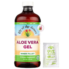 Lily of the Desert Aloe Vera Gel bottle with inner fillet label