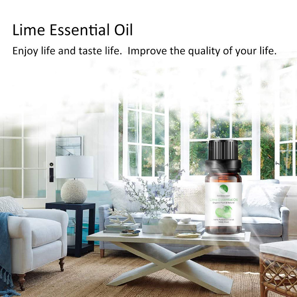 Lime essential oil being diffused into the air