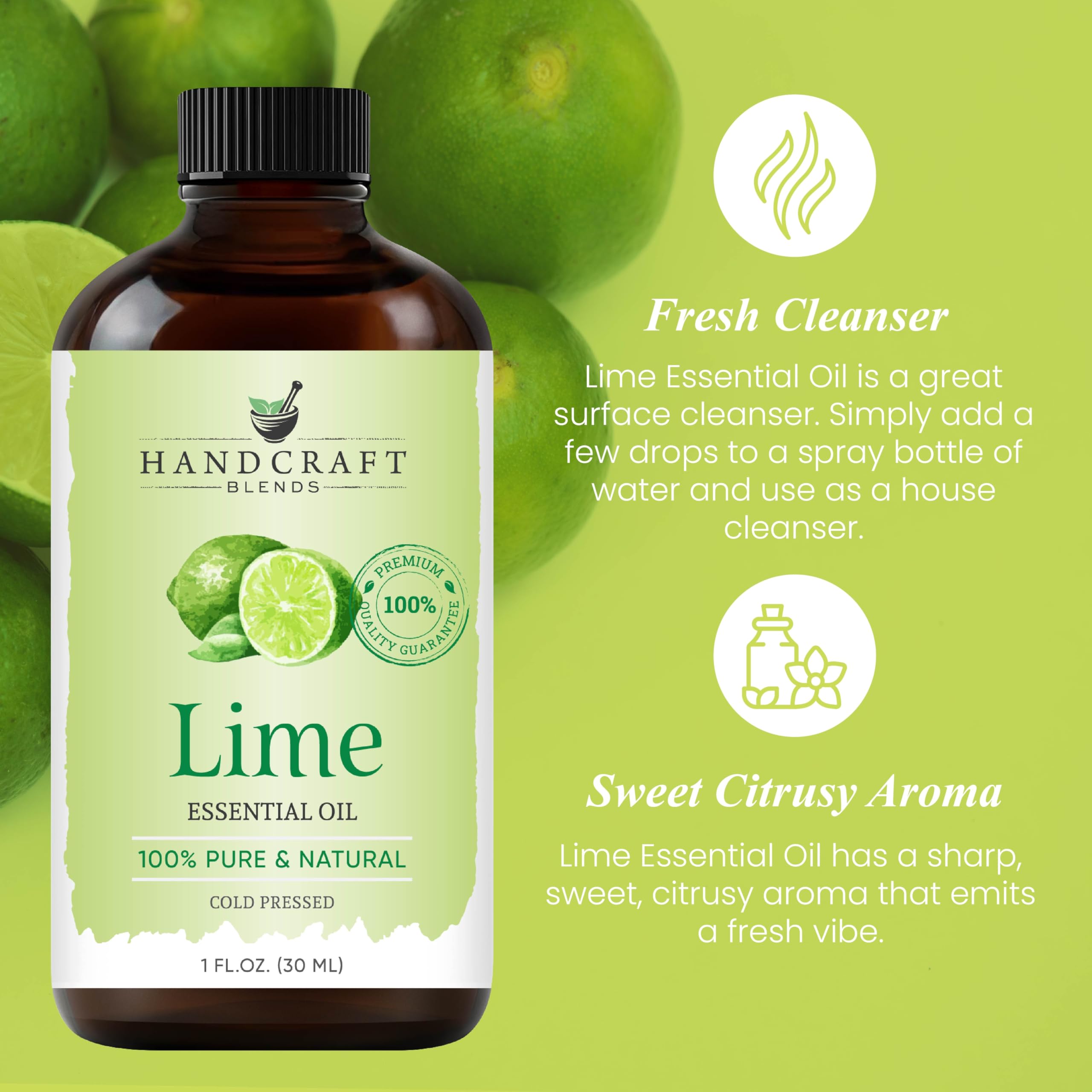 Lime essential oil for skincare and massage aromatherapy