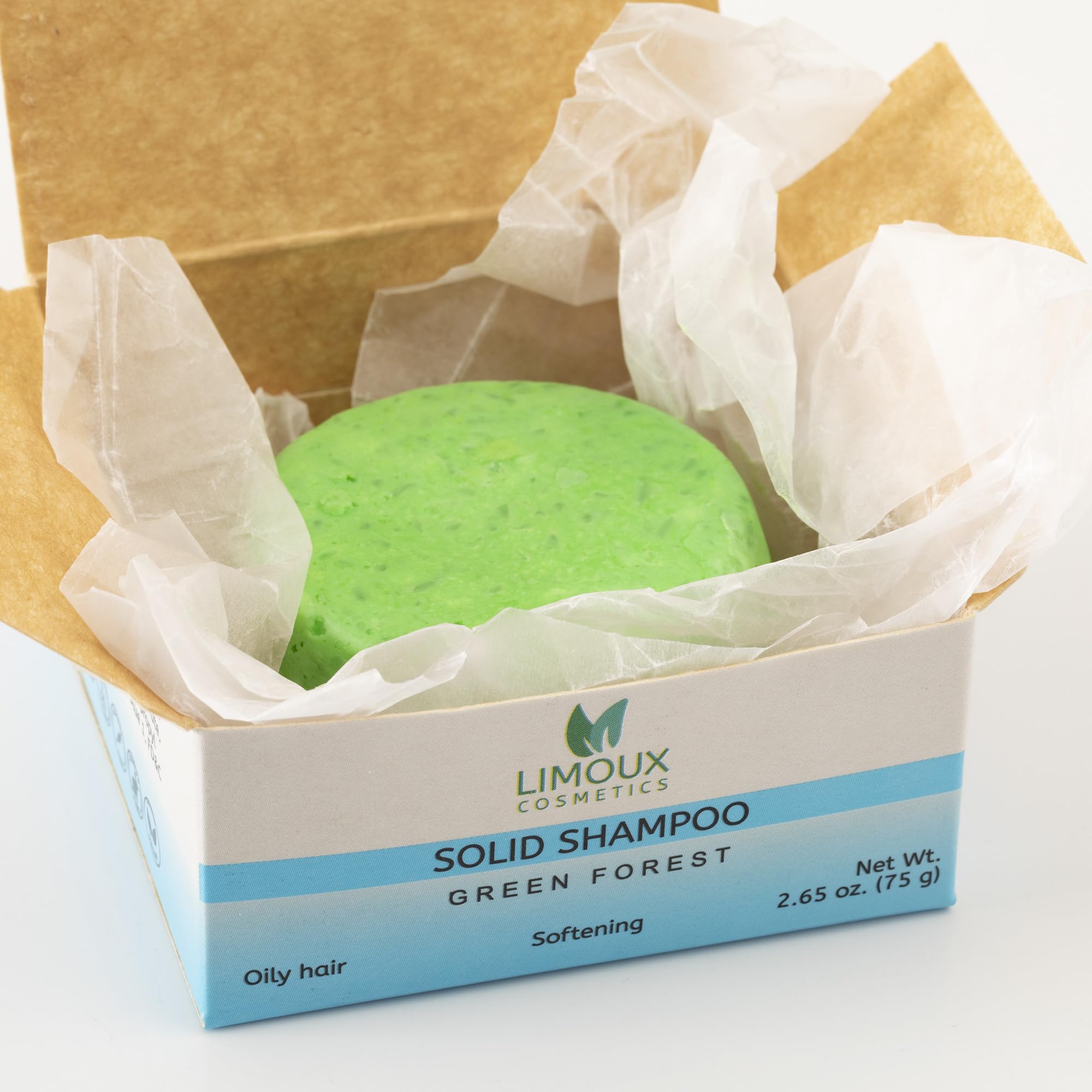 Limoux Solid Shampoo Green Apple bar for oily hair with refreshing cleanse