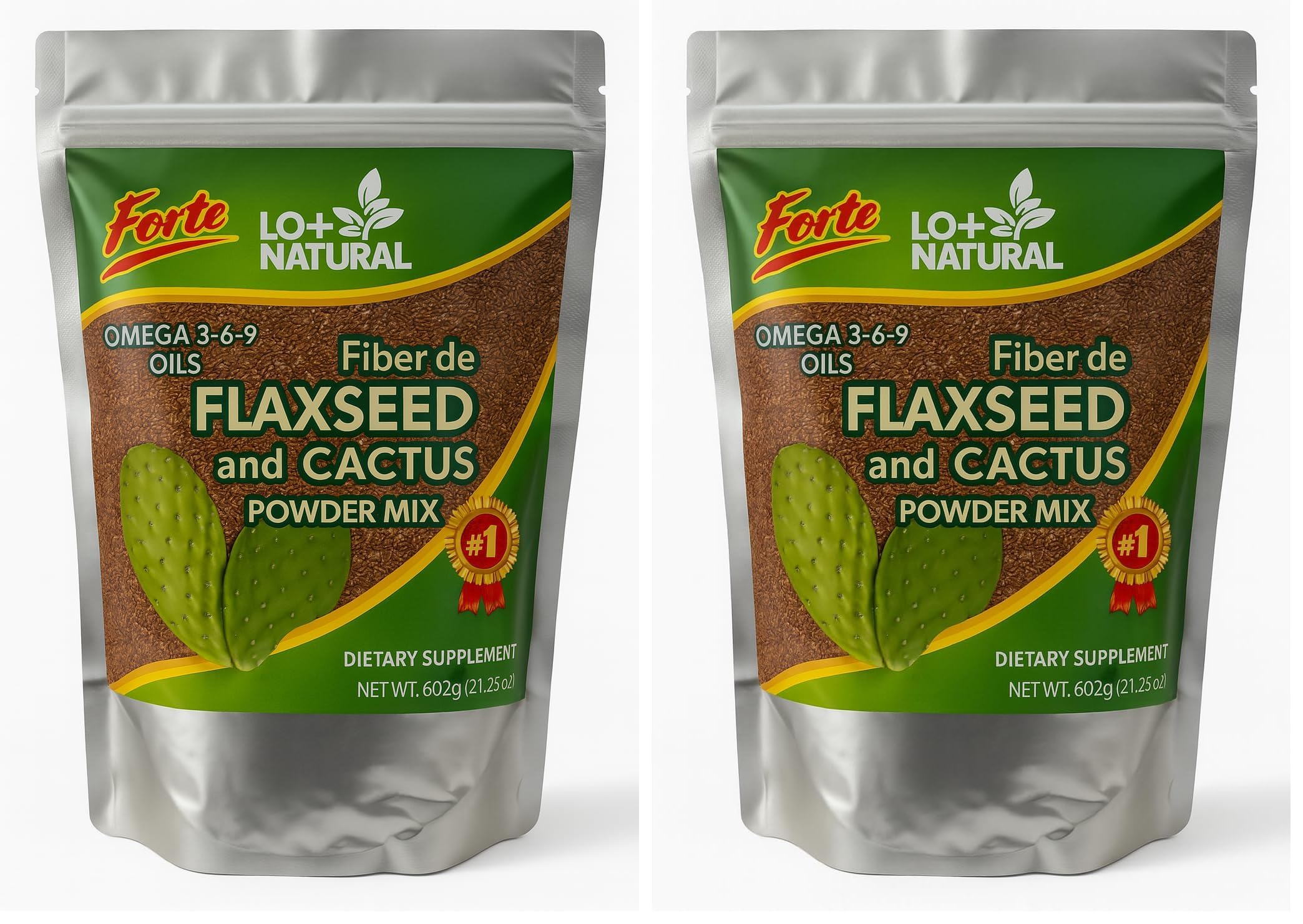 Linaza con Nopal Forte powder blend in a scoop per pack