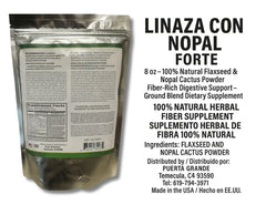 Flaxseed and nopal fiber powder with measurement markings