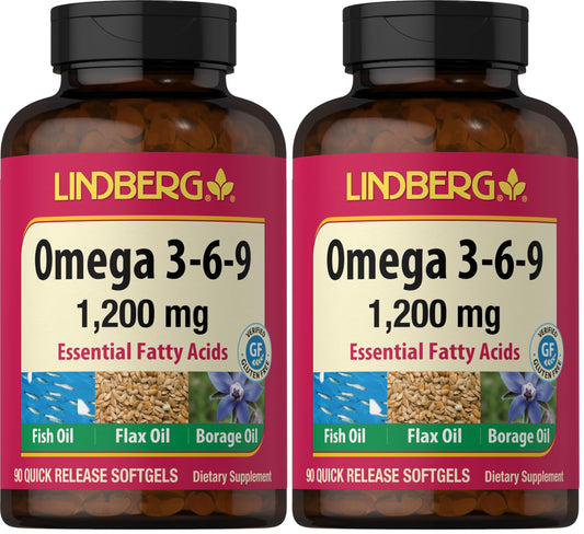 Lindberg Omega 3-6-9 1200mg softgels bottle Pack of 2