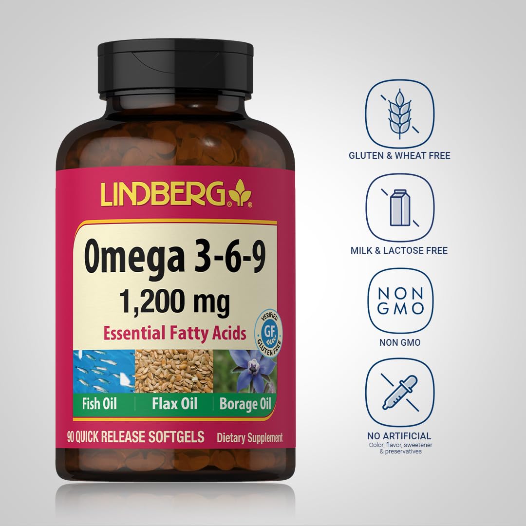 Ingredients: flaxseed oil, fish oil, and borage oil