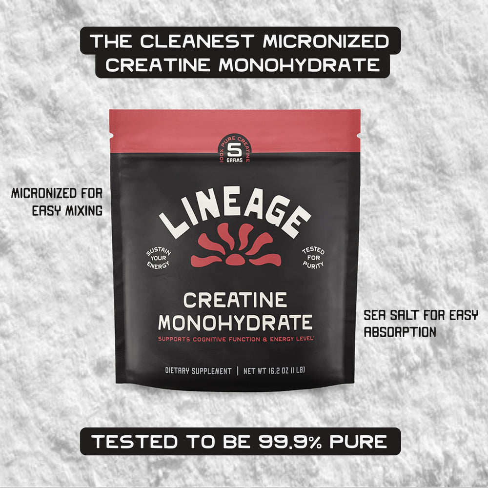 Lineage Provisions sea salt crystals with creatine for solubility.