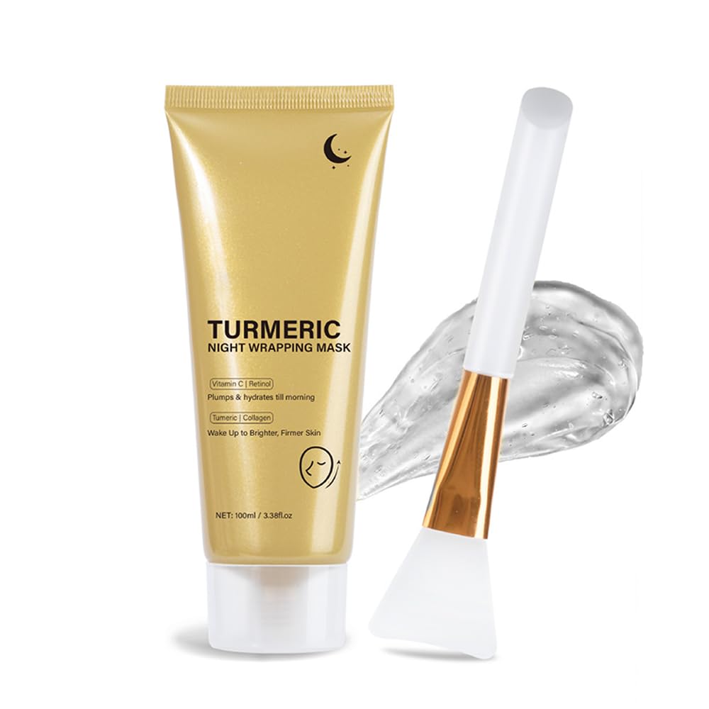 LINEDSON Collagen Night Wrap Mask with Brush for even, smooth application.