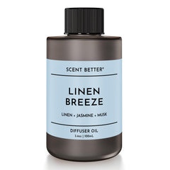 Bottles of Linen Breeze essential oil blend with linen and jasmine notes