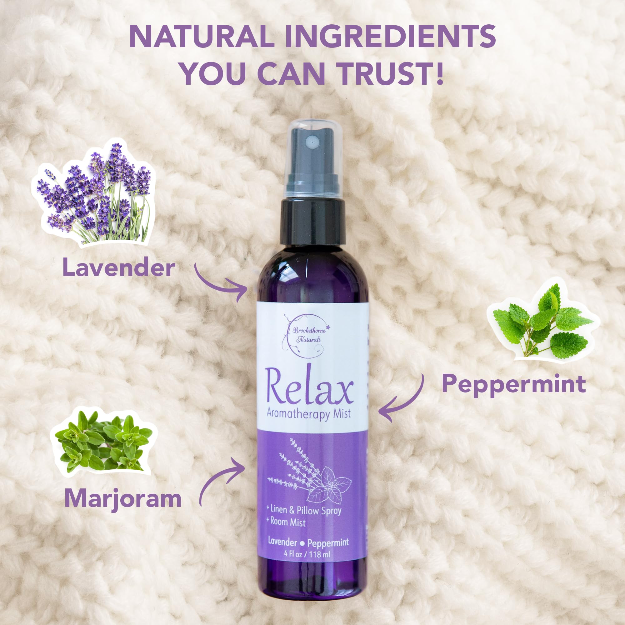 Linen spray for bedding with lavender, 4oz