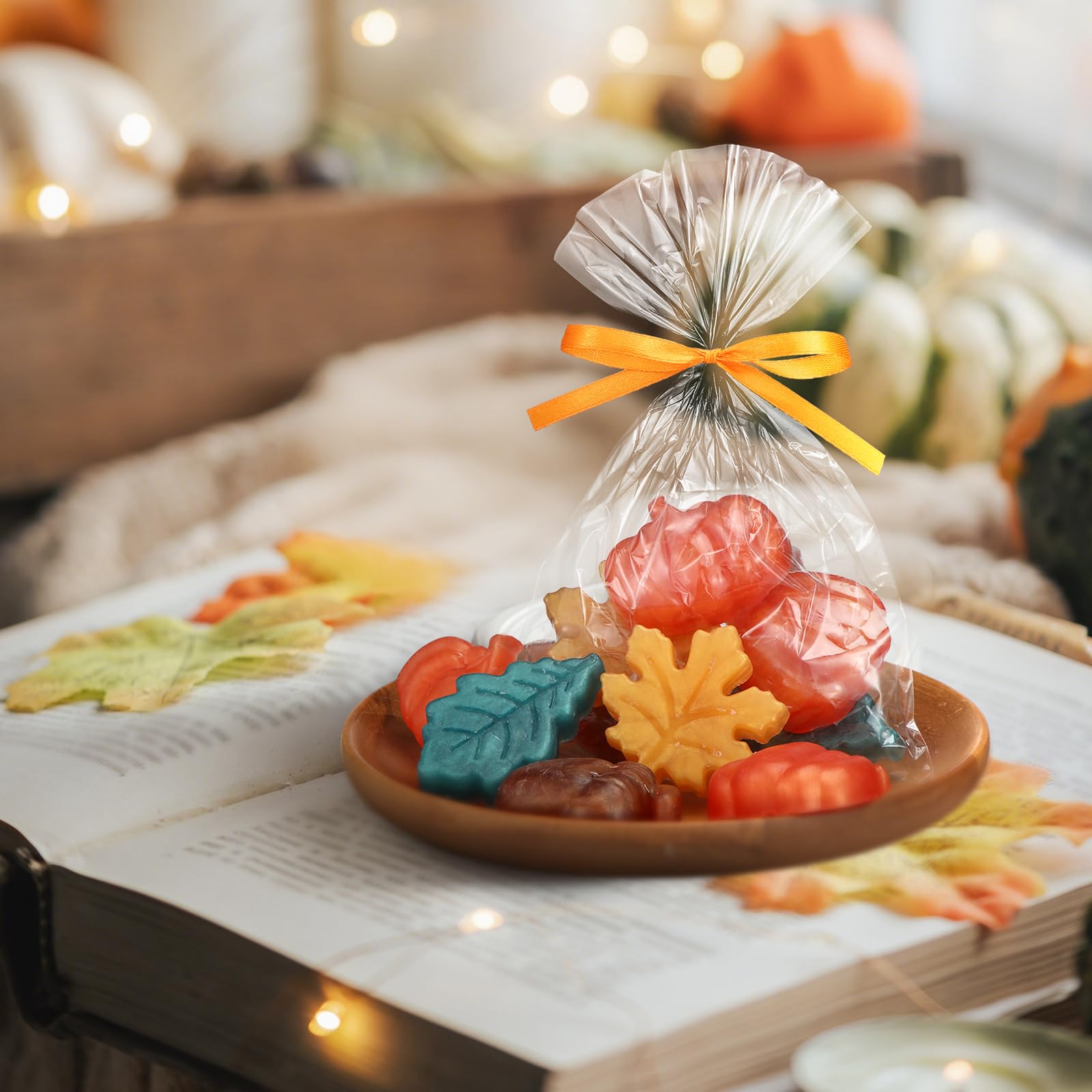 Lineshading autumn soap for baby shower decor and keepsake favors.