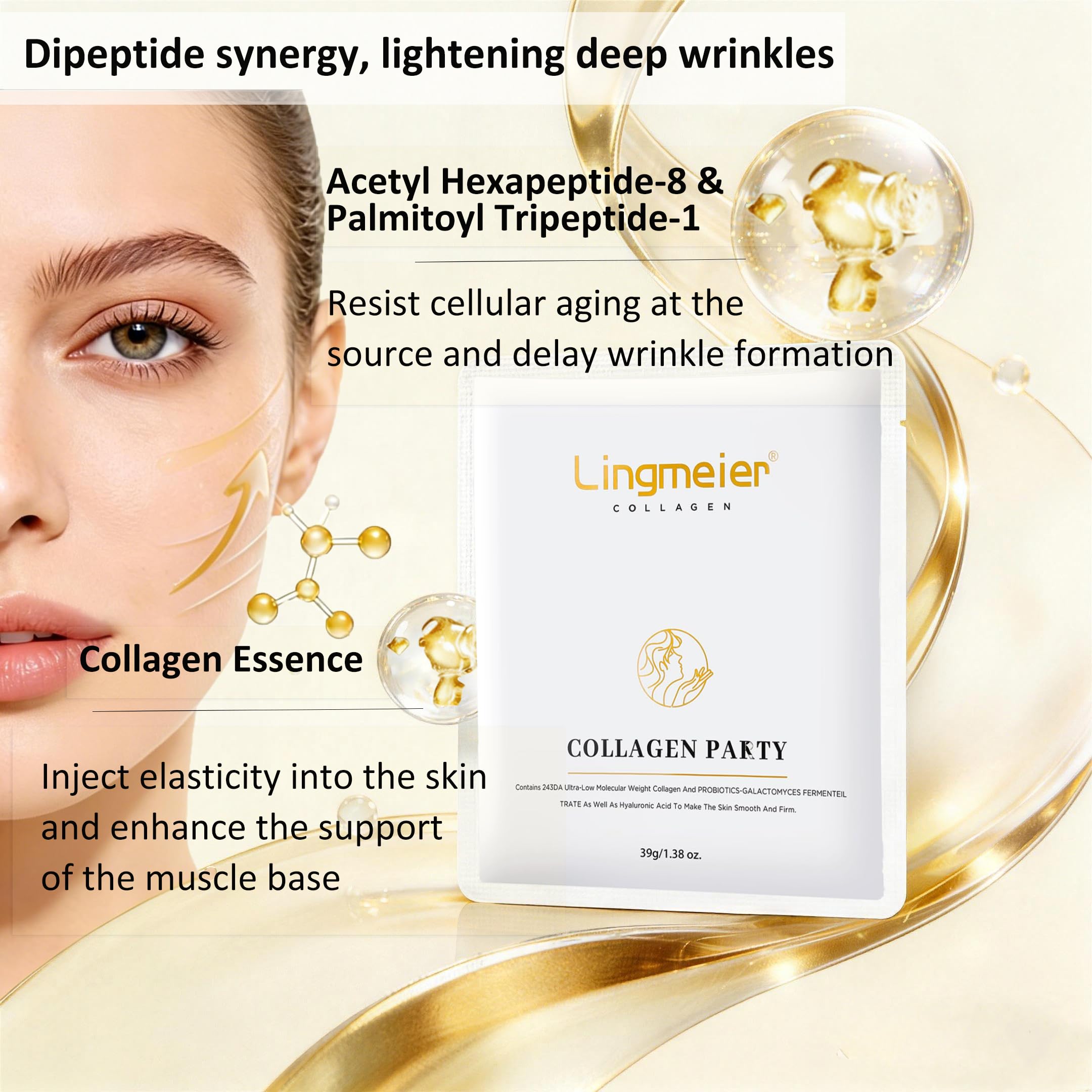 Lingmeier hyaluronic acid moisture droplets illustrate instant surface hydration.