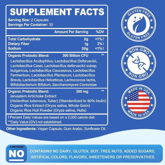 Organic prebiotic ingredients for Linkvibe probiotic formula