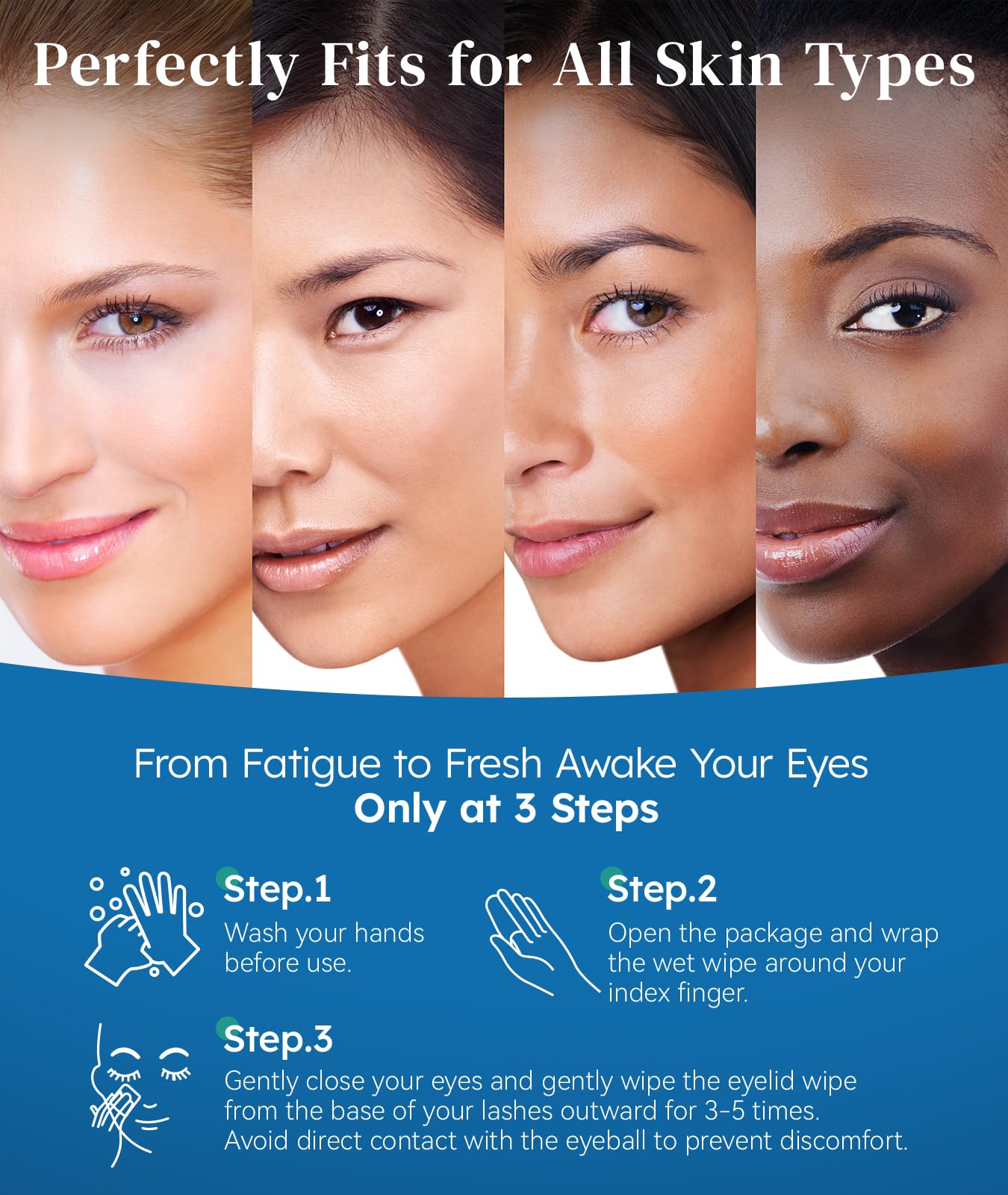 Linzercin Eyelid Cleansing Wipes lint-free design ensuring clean, residue-free use.