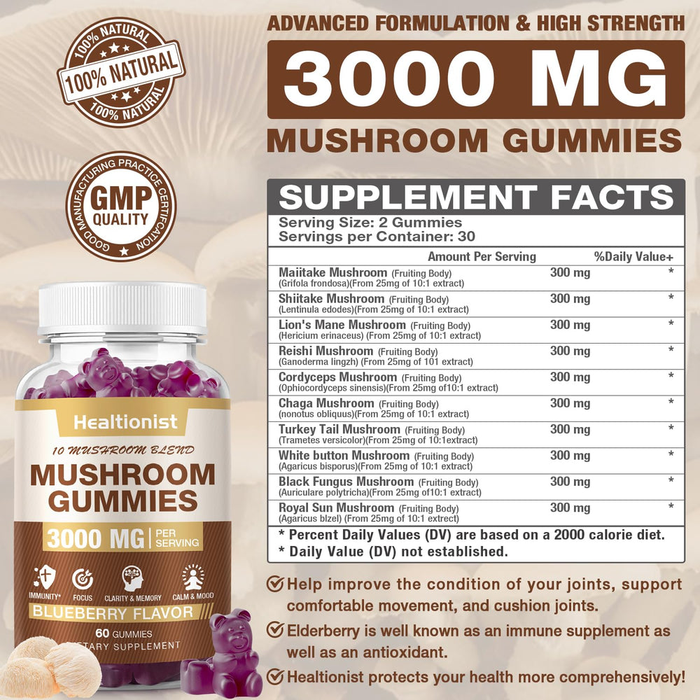 Lion's Mane mushroom for brain boost in gummies